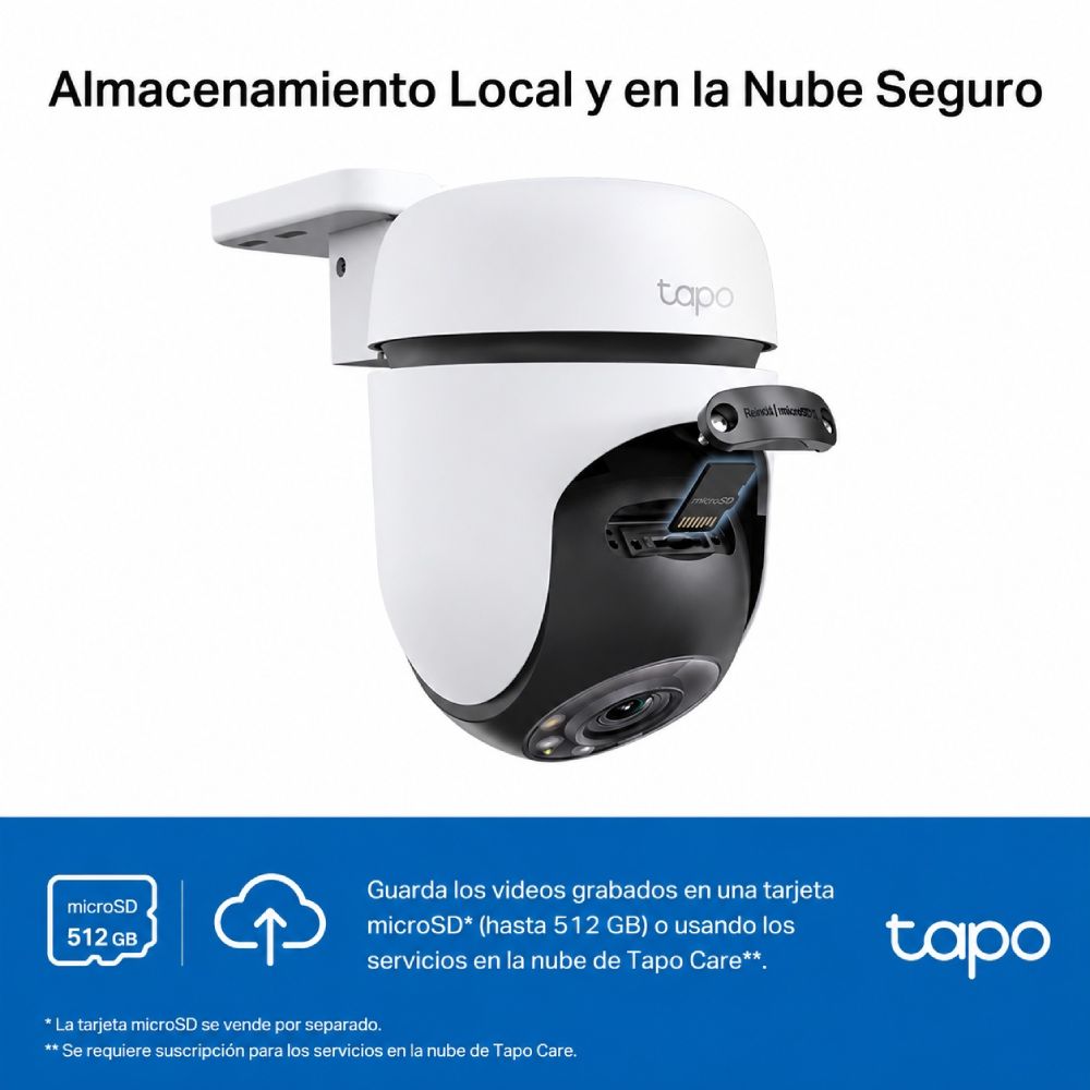 Imagen 2 del producto Cámara de seguridad TP-Link Tapo C510W exterior, 2K QHD, Wi-Fi, infrarrojo, 360 rotativo, blanco